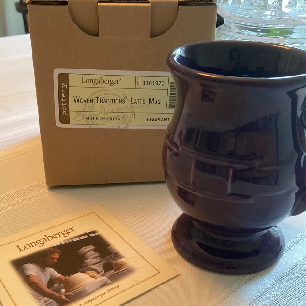 Longaberger Deep Purple Latte Mug 16oz.